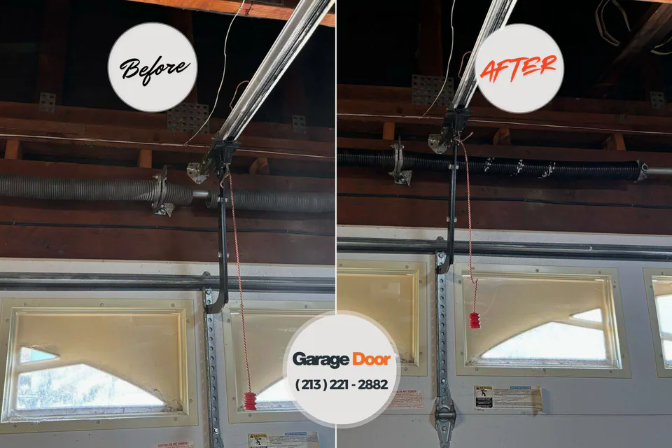 Before and after: garage door repair Woodbury Heights, NJ